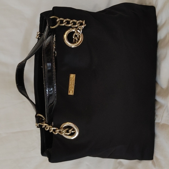 Kate Spade Elena Black Nylon & Patent Leather Shoulder Hobo Handbag - Picture 2 of 11